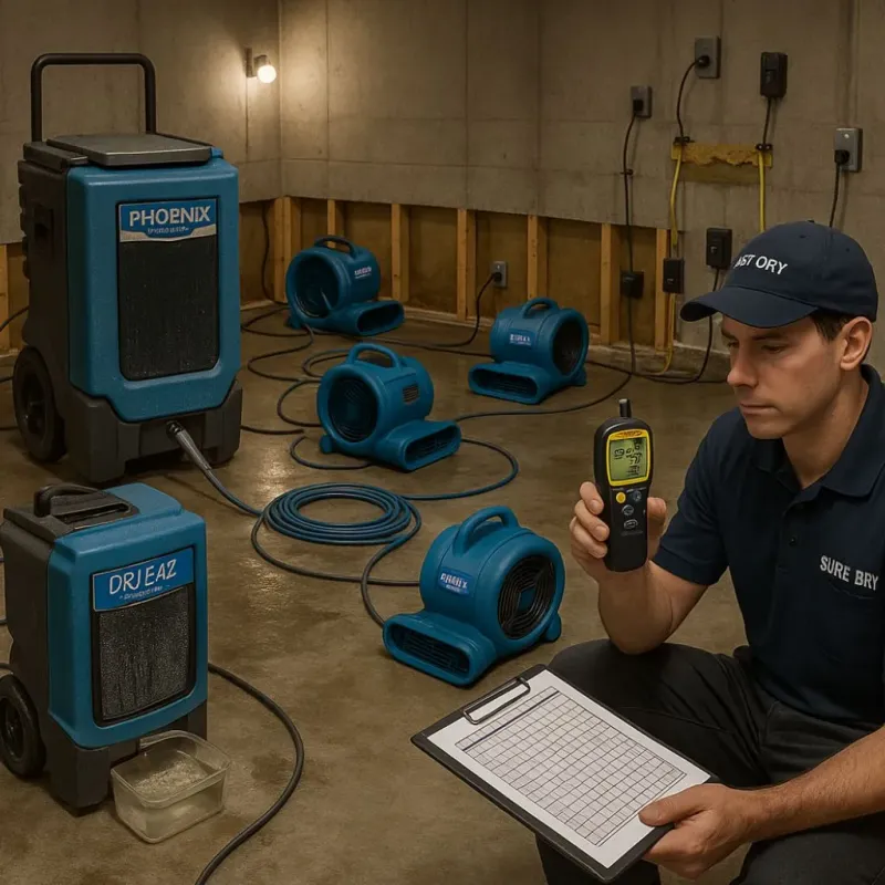 Structural Drying and Dehumidification process in Lake Worth, TX